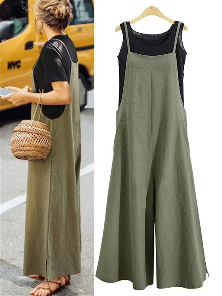 Women’s Loose Fit Wide Leg Jumpsuit Dungarees