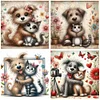 4pcs Diamond Painting-DIY Full Round Drill Warm Cats Dogs