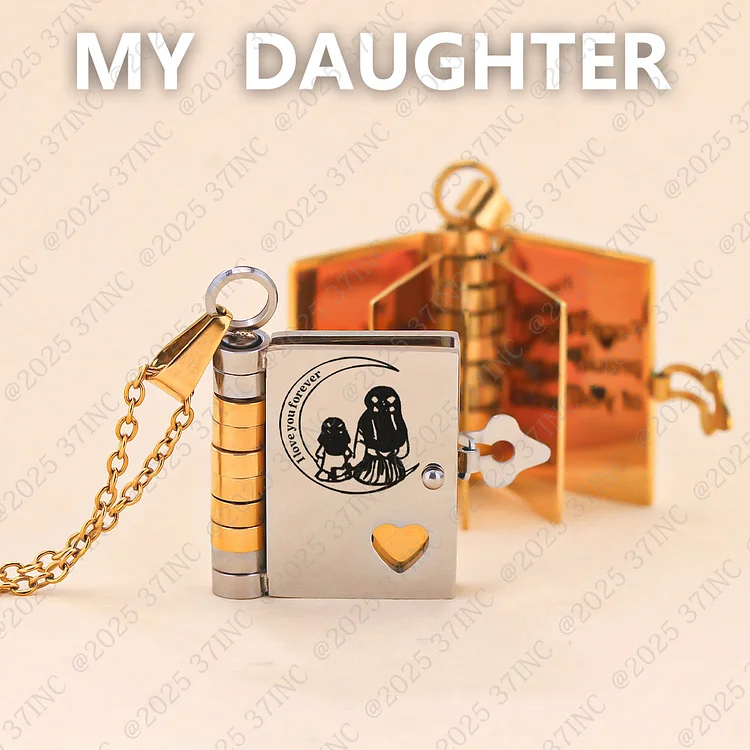 For Daughter - I Love You To The Moon & Back Book Necklace