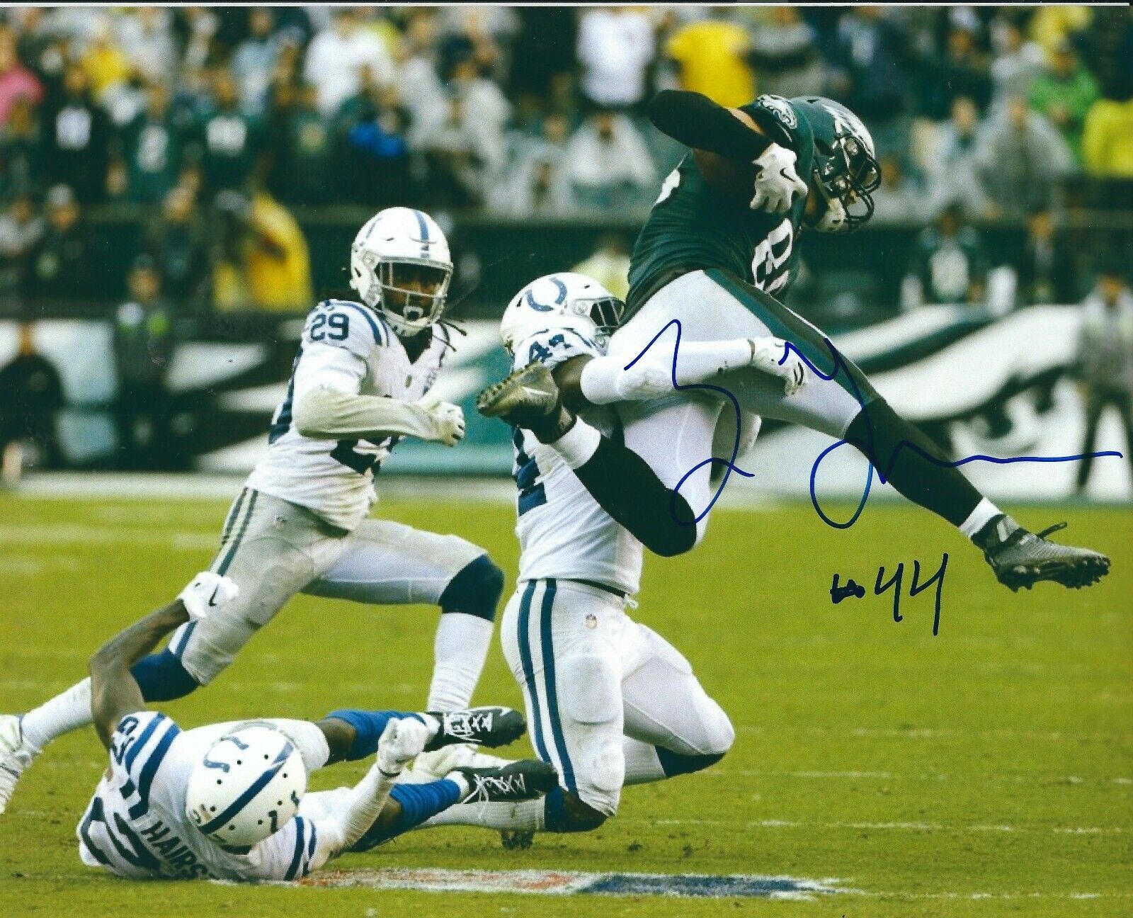 Signed 8x10 ZAIRE FRANKLIN Indianapolis Colts Autographed Photo Poster painting - w/COA