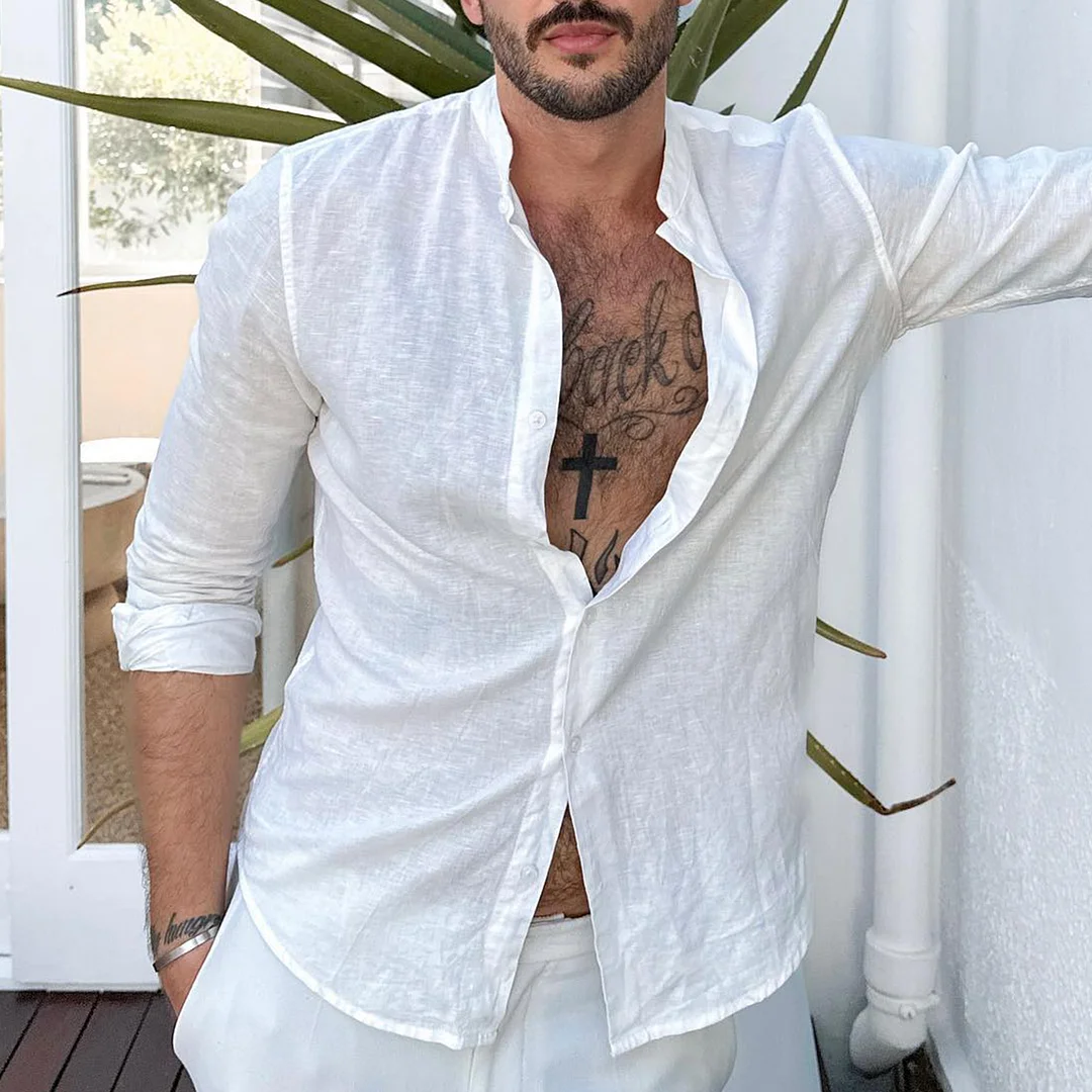 Comfortable Plain Vacation Shirt-inspireuse