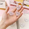 20PCS Transparent Heart Shape Clips for Books Notebooks Pins Student Office Stylish Stationery
