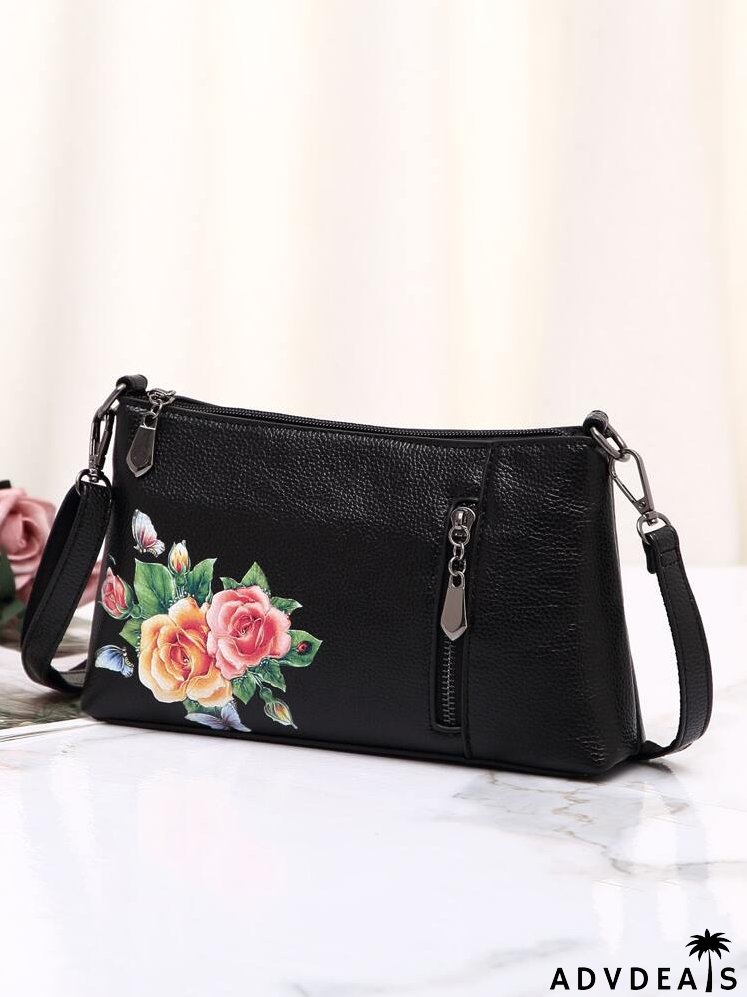 Floral Pattern Square Bag