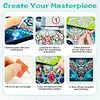 Blaue bunte Mandala-Eule speziell geformte 5D-DIY-Teilbohrer-Diamanten-Punkte, Edelstein-Kunstsets mit Rahmen, Diamanten-Gem&auml;lde, Edelstein-Kunst 29x2