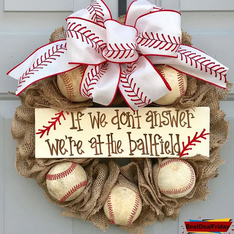 Baseball Front Door Wreath