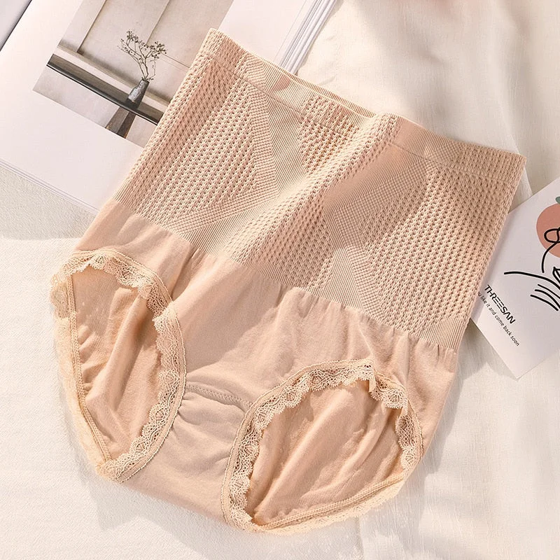 Women's Cotton Panties Sexy Lace Underpants High Waist Seamless Comfort Briefs Women's Breathable Underwear Female Lingerie