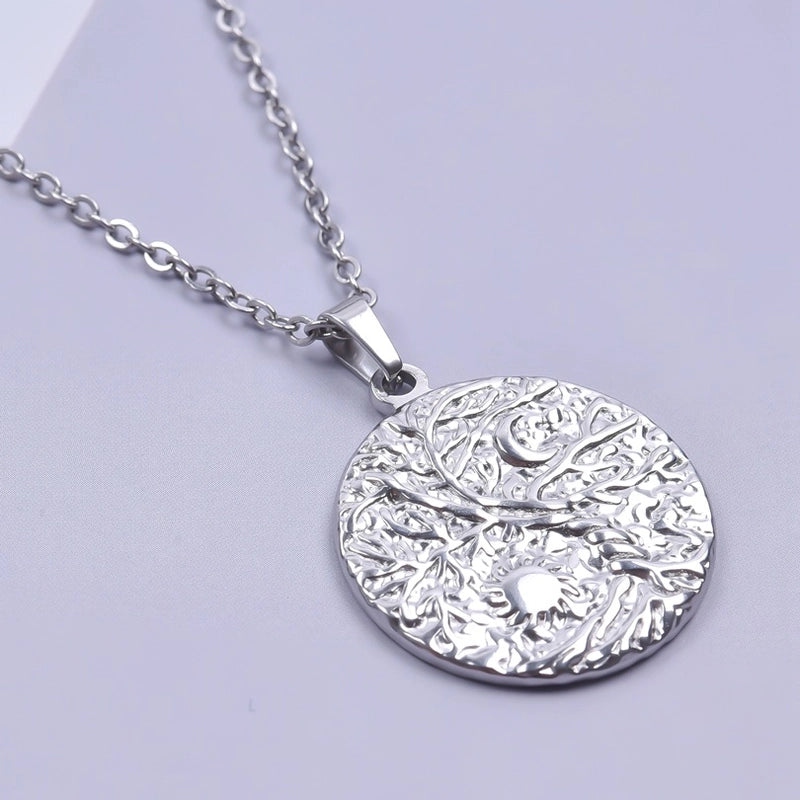 3 Pieces 304 Stainless Steel Round Pendant
