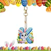 (US Only)PET Double Sided Special Shaped Easter Alphabet DIY Diamond Painting Keychain