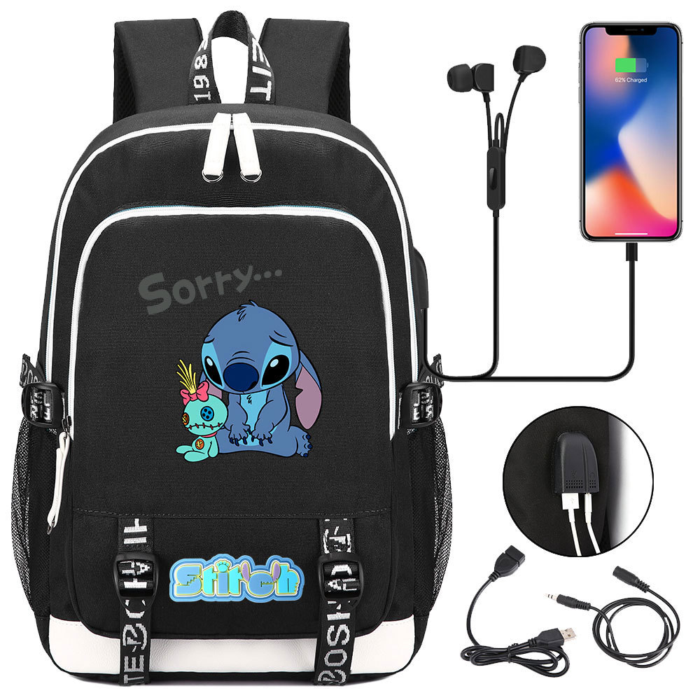 Stitching Together Comfort and Style: Double-Sided Backpack with Multi-Pocket Large Capacity and Laptop Protection, USB Charging Cable Connectivity for 15-Inch Laptop - Popular Movie Theme-Mayoulove