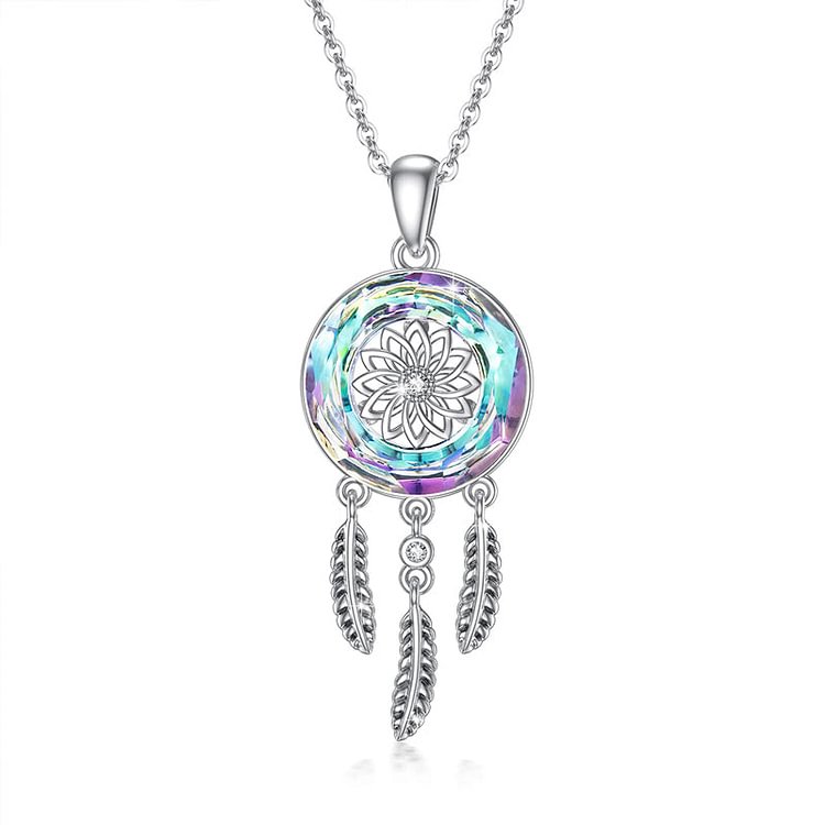 For Daughter - S925 You Can Achieve All of Your Dreams Dreamcatcher Crystal Necklace