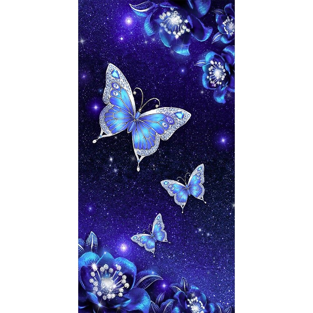 Flower Butterfly - Partial Drill - Special Diamond Painting
