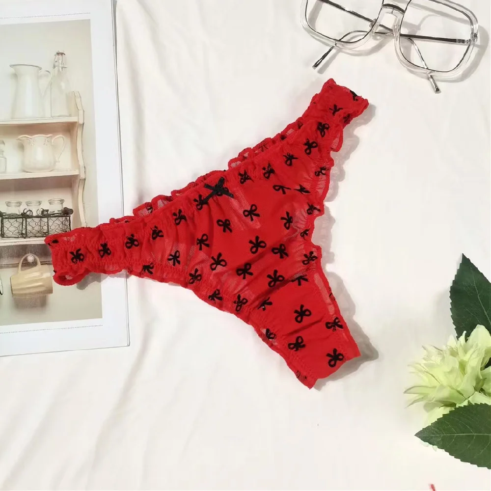 Athvotar Athvotar Edge Bow Net Tlove Trousers Elastic Good T Trousers Women T-Tong Tong