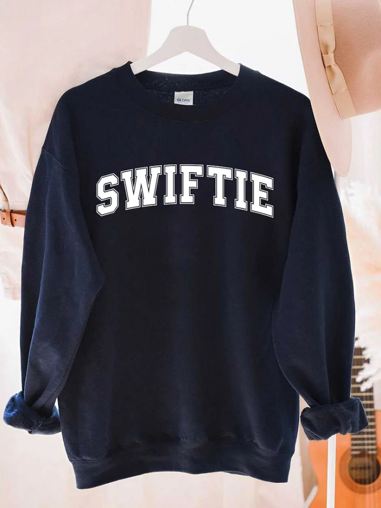 T.S. Letter Print Sweatshirt