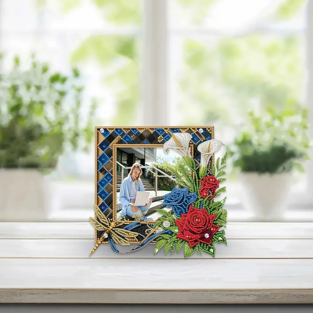5D DIY Flower Acrylic Special Shape Diamond Painting Picture Frame