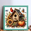 Red Bird Pumpkin Cottage-11CT Stamped Cross Stitch 40*40cm/15.75*15.75in tapestrymarket