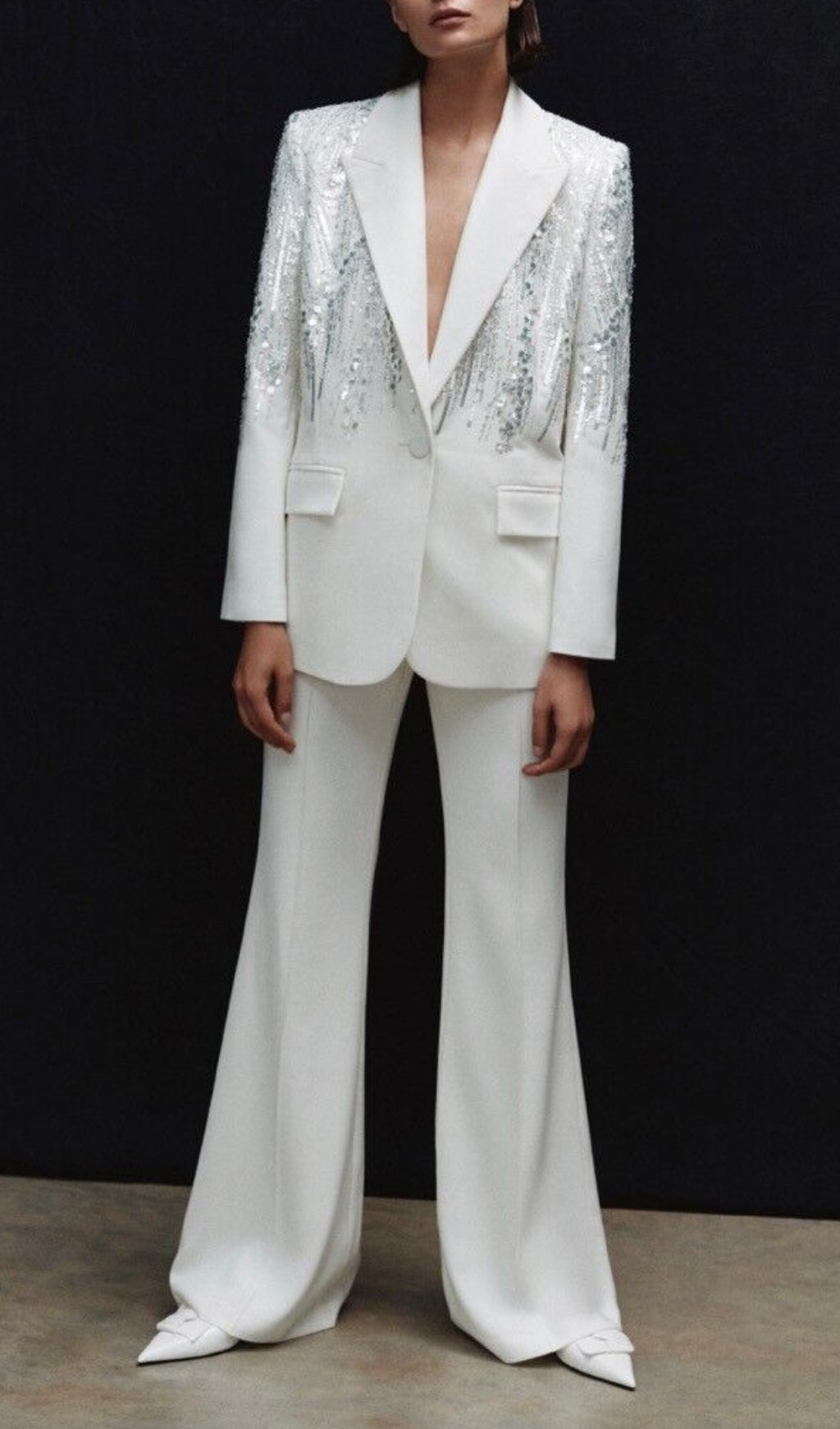 Anush White Sequin Blazer Flowering Girl