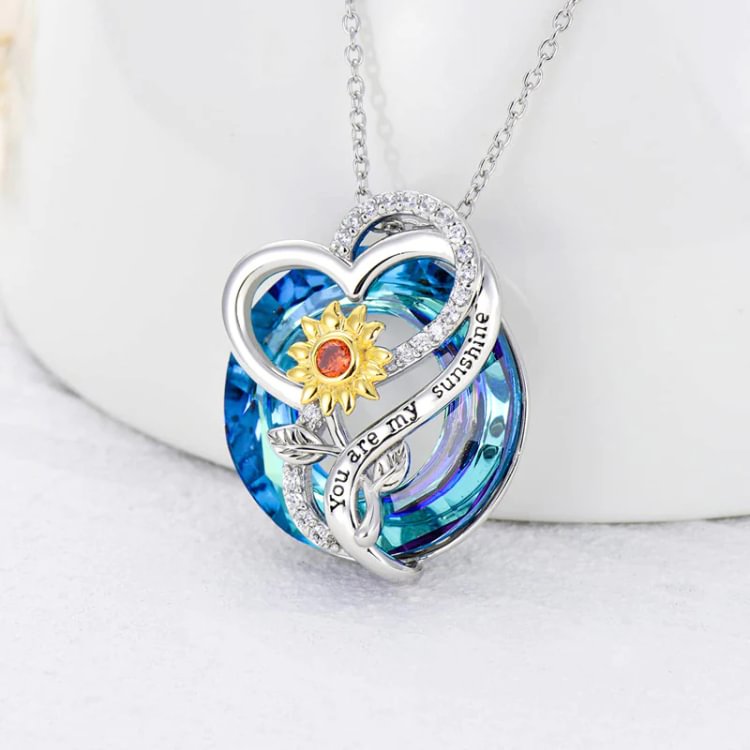 For Love - S925 The Love Like Ours is Forever Crystal Sunflower Necklace