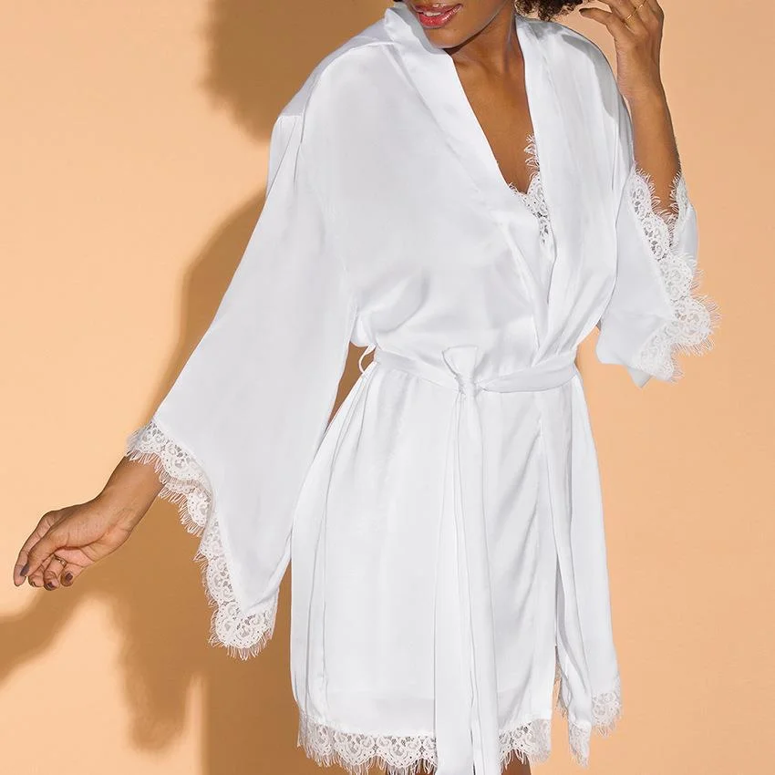 Brownm 2023 Spring And Autumn Swing Sling Pajaments Pajaments V-Neck Lace Sexy Simono Lady Homewear Two-Set Pajamas