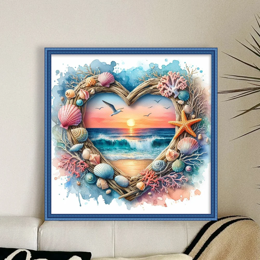 11CT Full Stamped Cross Stitch Kit - Sunset (40*40CM)