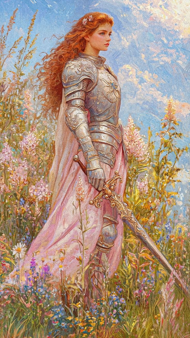 Partial AB Drill - Sword Girl  - Full Round Drill Diamond Painting40*70CM(Canvas)