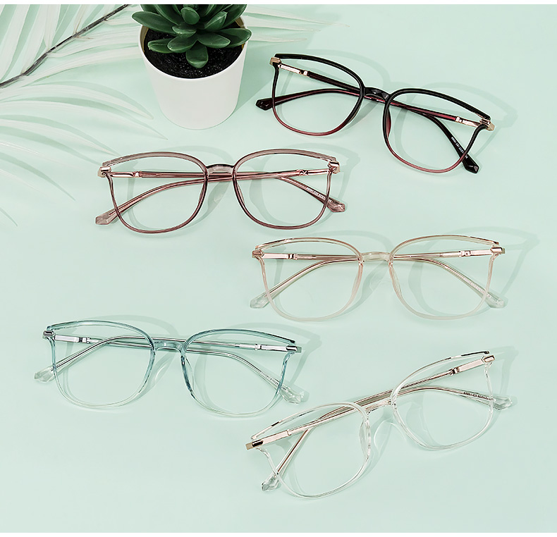 Mander Schwarz-Lila Quadratisch Brille