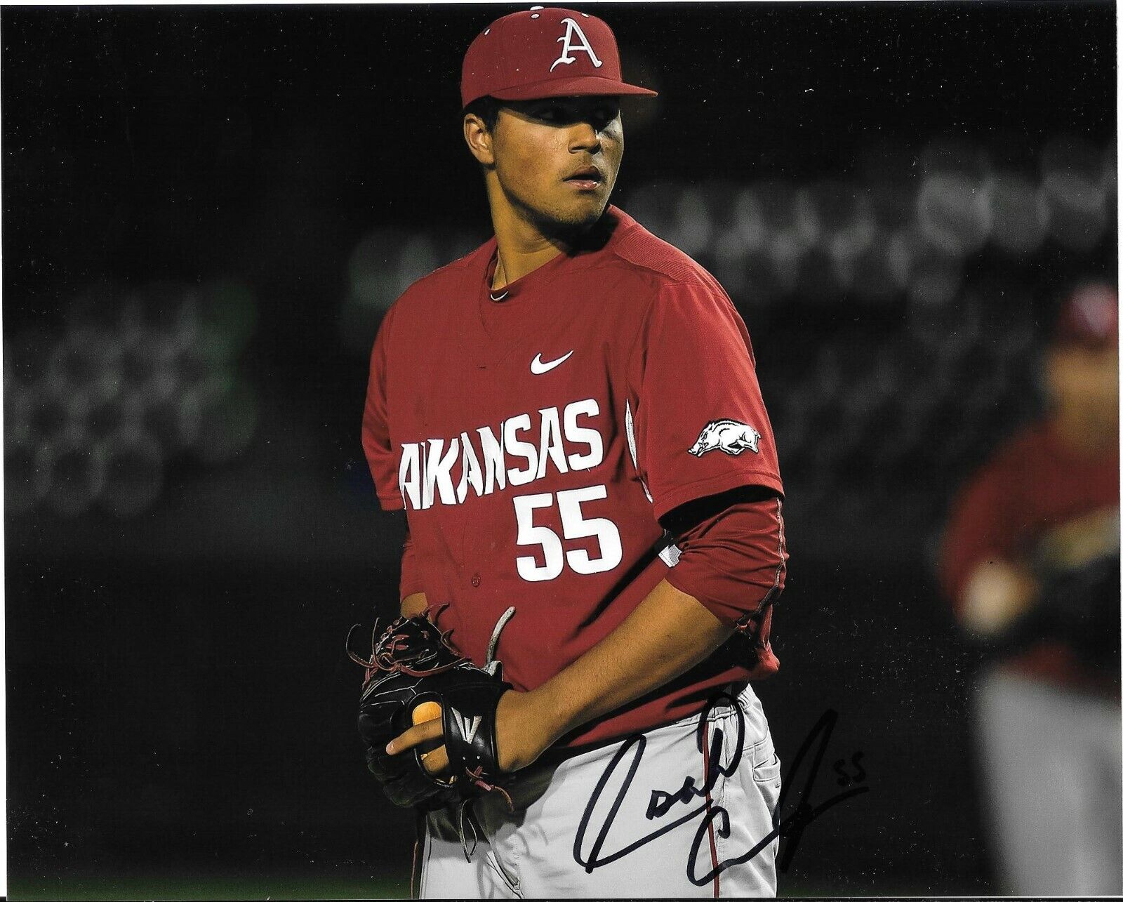 ISAIAH CAMPBELL HAND SIGNED ARKANSAS RAZORBACKS 8X10 Photo Poster painting W/COA