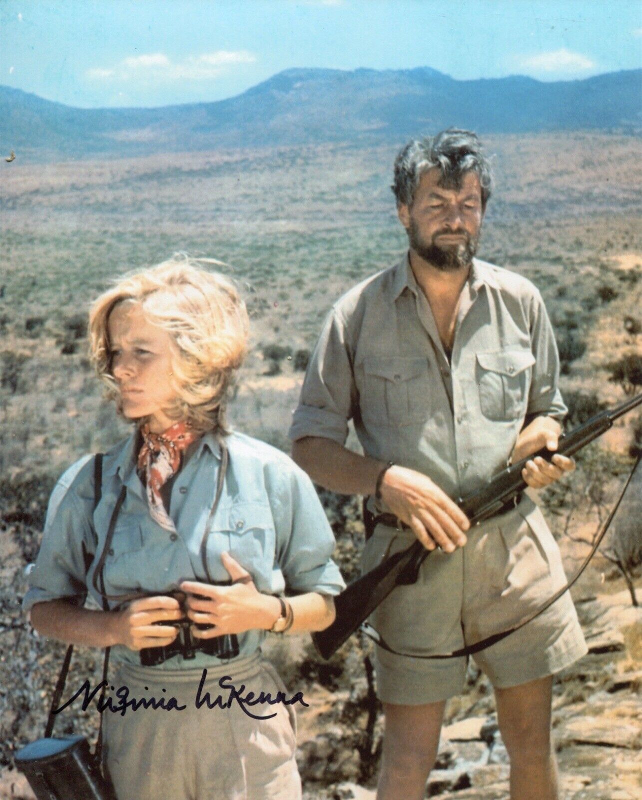 Actress Virginia McKenna signed Born  movie Photo Poster painting