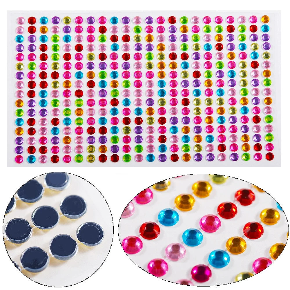 3D pearl Diamond Face Jewels Eyeshadow Stickers Self Adhesive Face Body Eyebrow Diamond Nail Stickers Decals 52 style 3-6mm