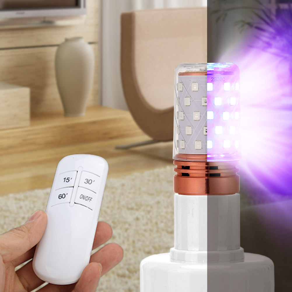 

E27 LED UV Remote Control Disinfection Sterilizer Corn Lamp Bulb with Base, Remote control+220v, 501 Original