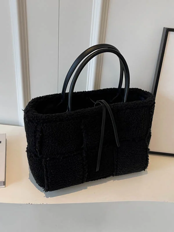 Woven Velvet Split-Joint Handbags Bags