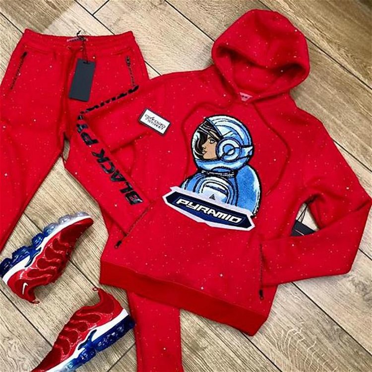 Space man print fashion hoodie