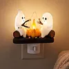 Resin Warm Glow Ghost Campfire Plug-in Night Light Wall Outlet