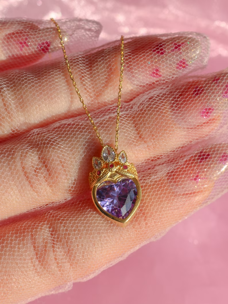 Rapunzel Crown Heart Necklace
