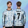 Portugal European Cup No. 7 Jersey Football Jersey Adult Suit Competition Jersey Breathable Gradual Change Blue Jersey