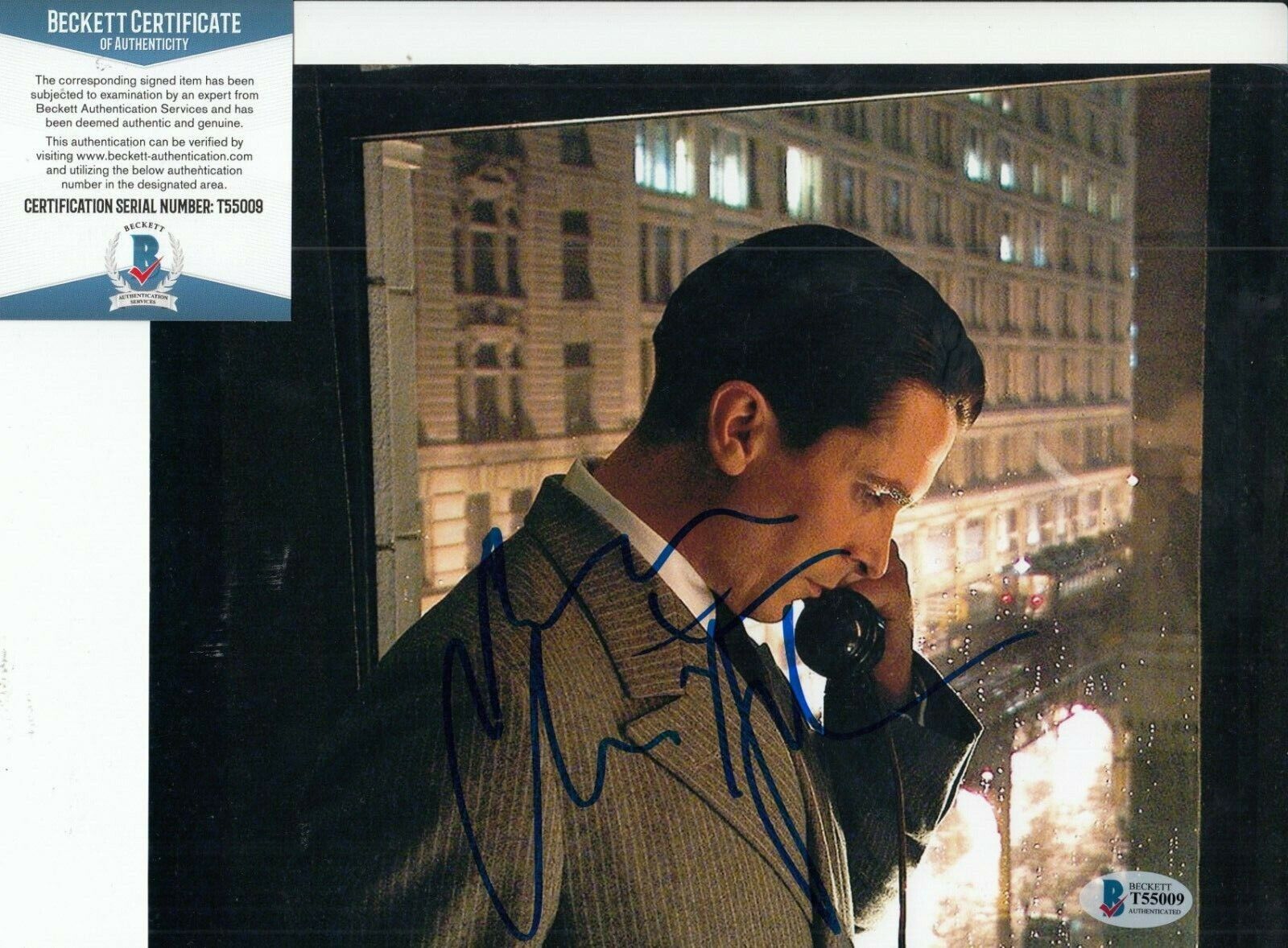 CHRISTIAN BALE signed (PUBLIC ENEMIES) Movie 8X10 Photo Poster painting BECKETT BAS T55009