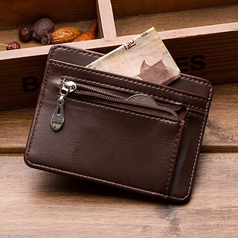 Korean Multi-card Bank Short Men’s Ultra-thin Buckle Portable Business Bus Card Holder