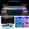 Car Hood LED Light Bar New Start Scanning Streamer Light Hood Light Center Grid Atmosphere Light Hood Light Super Bright Light Guide Light