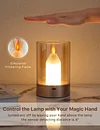 Magic Candle Table Lamp, Wireless Gesture Sensing Control Night Light, Glass Flameless Candle, LED Creative Night Light