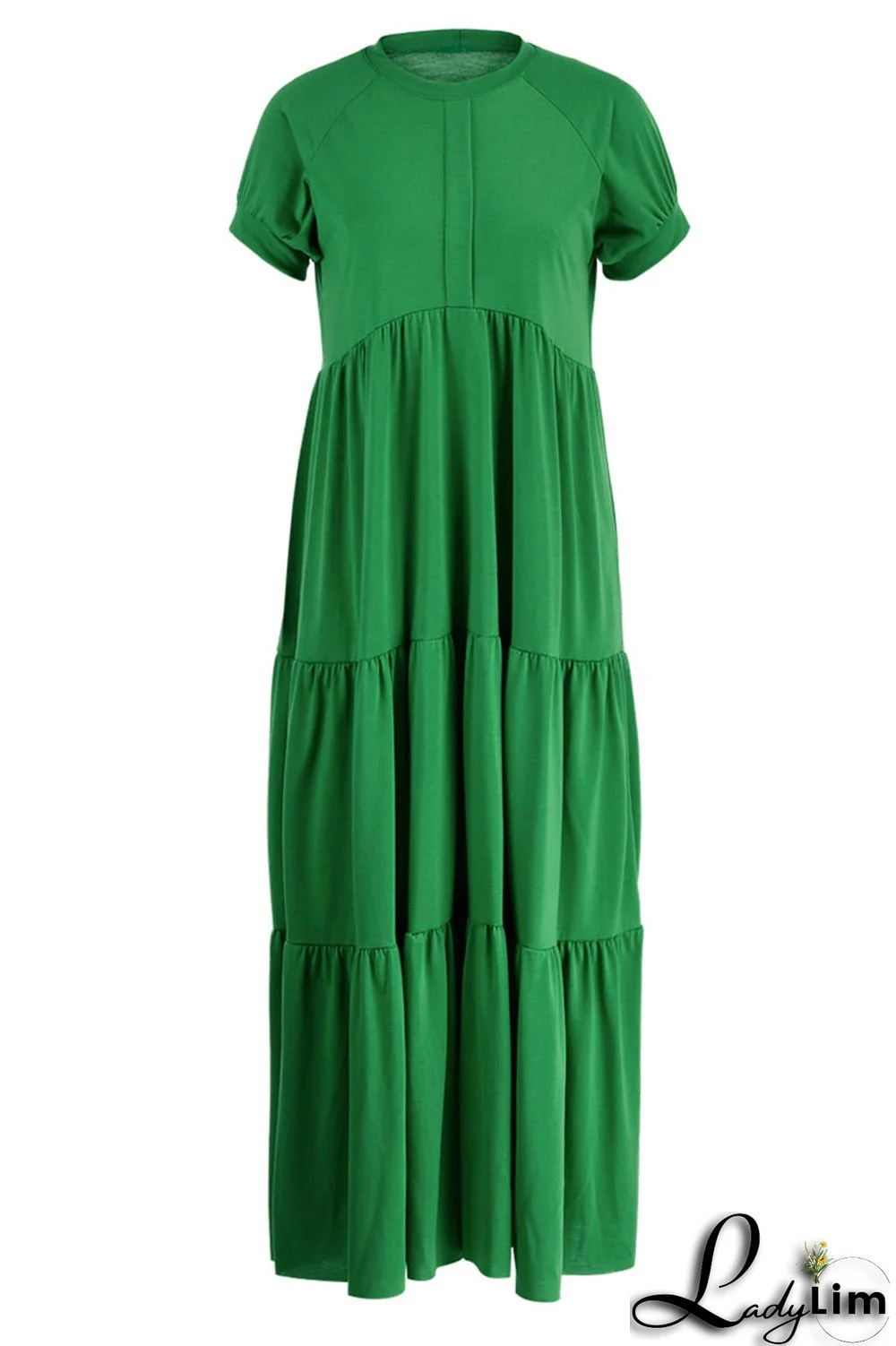 Black Casual Solid Patchwork Fold O Neck A Line Dresses