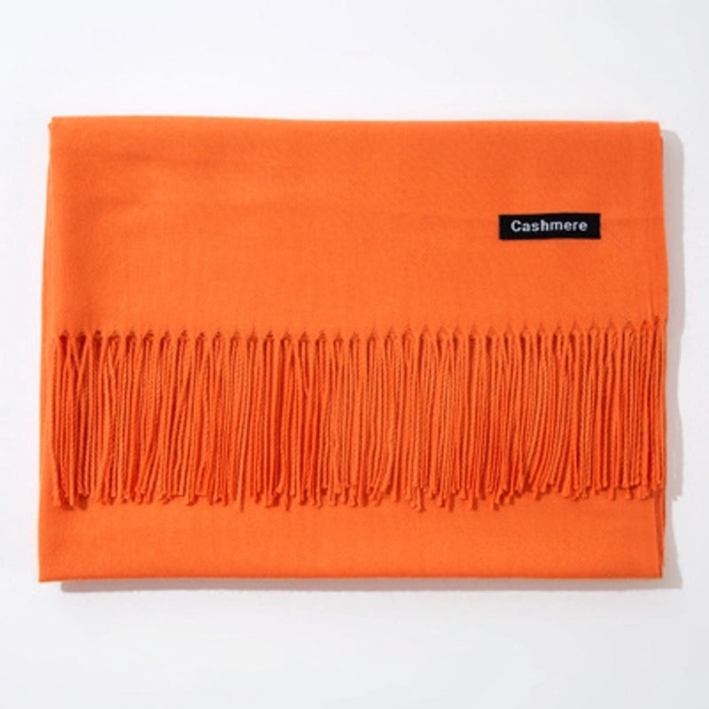 New Cashmere Scarf Female Korean Autumn And Winter New Solid Color Tassel Shawl Thick Warm Scarf
