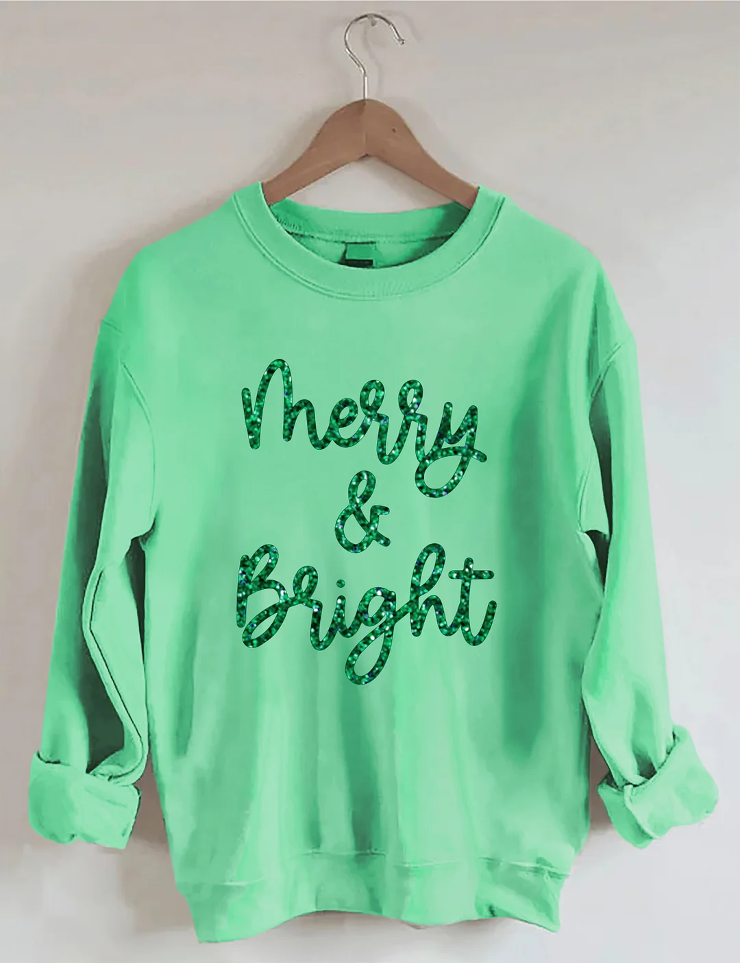 Sparkly Glitter Merry And Bright Sweatshirt