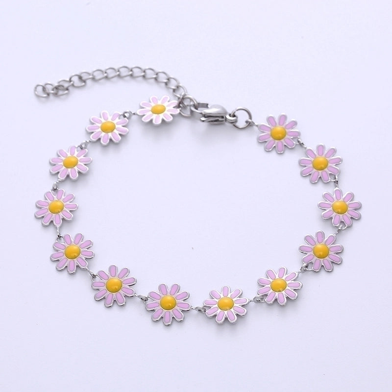 Bohemian Flower 304 Stainless Steel 18K Gold Plated No Inlaid Stainless Steel Bracelets In Bulk