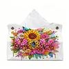 DIY Diamond Art Tissue Box Holder PULeather Crystal Mosaic Desktop Organizer Bag Resin Rhinestone Storage Organizer Gem Art Home Office Decor Craft Gift for Women