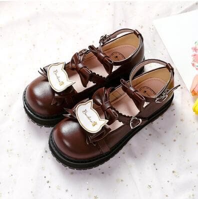 Sweet Lolita Low Heels Bowknot Square  Buckle Straps  Cosplay Shoes SP15580