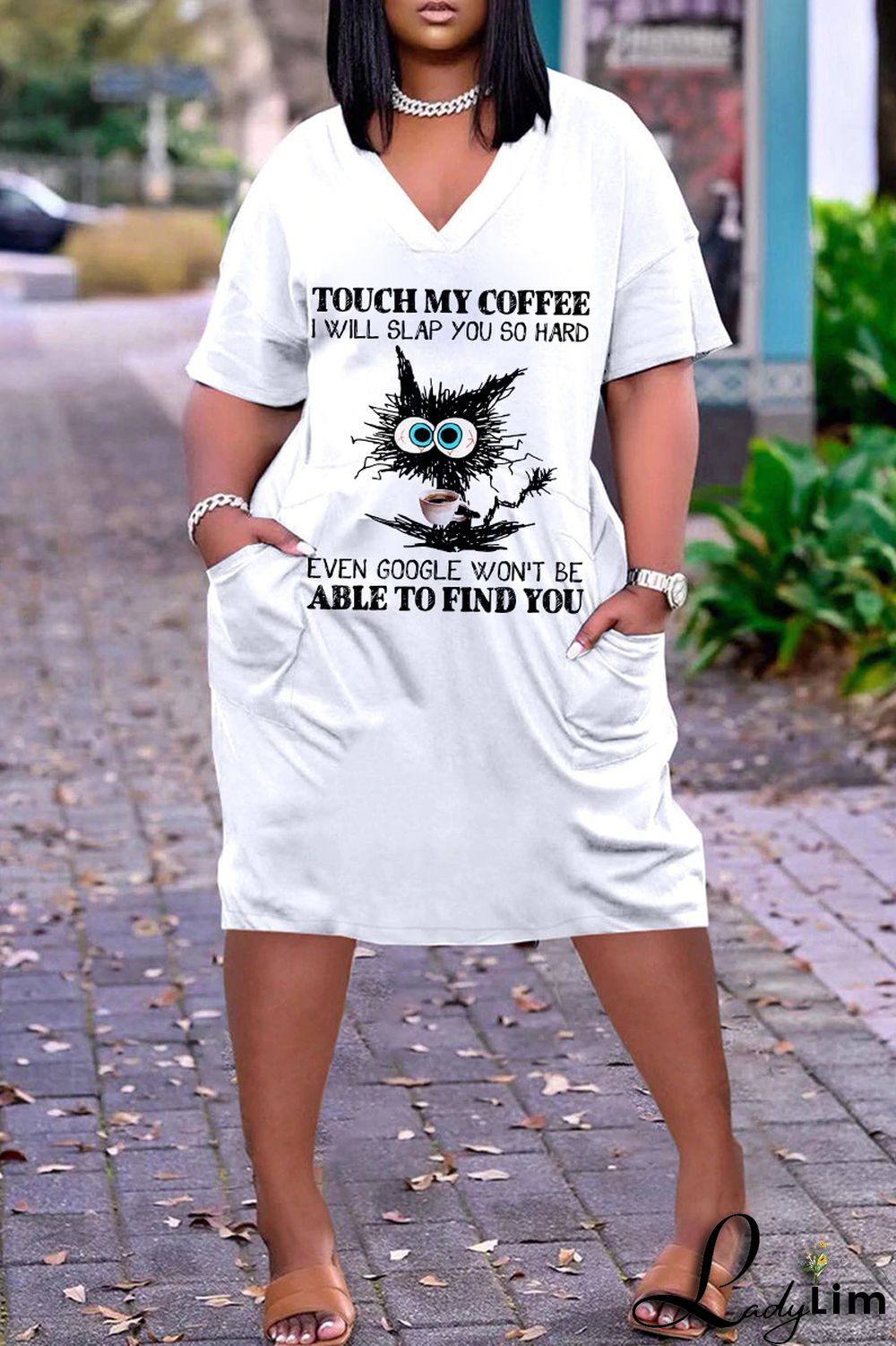 Blue Fashion Casual Print Patchwork V Neck Short Sleeve Dress