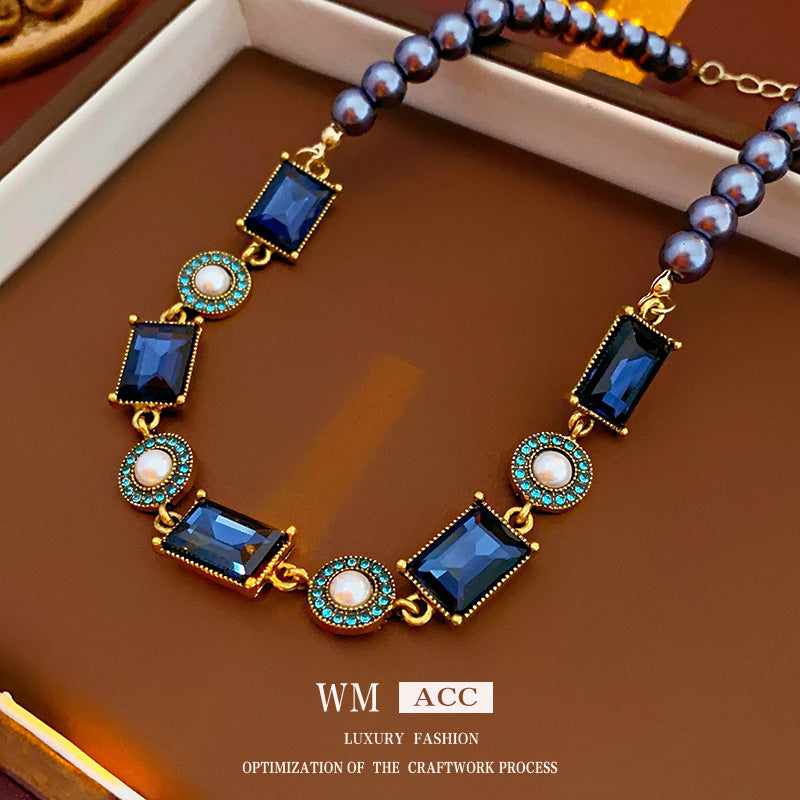 Medieval Round Hexagon Ellipse Triangle Geometric Alloy Electroplating Necklaces