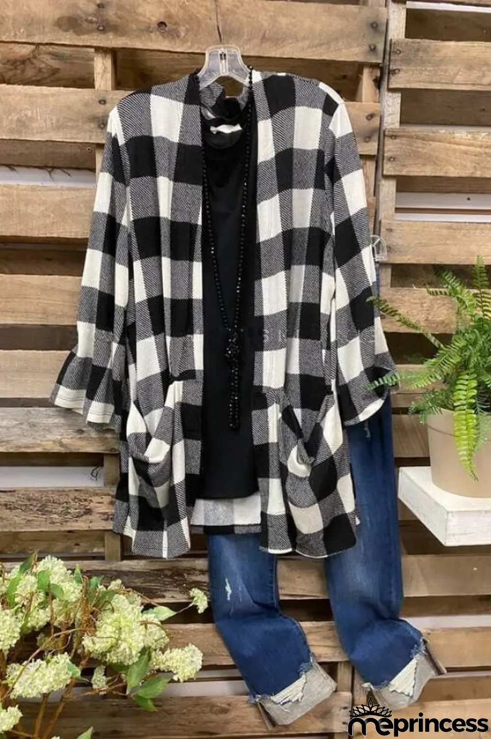Fashion Casual Plaid Print Coat
