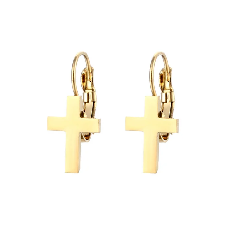 Exquisite Gold Cross Earrings for Woman for Girls