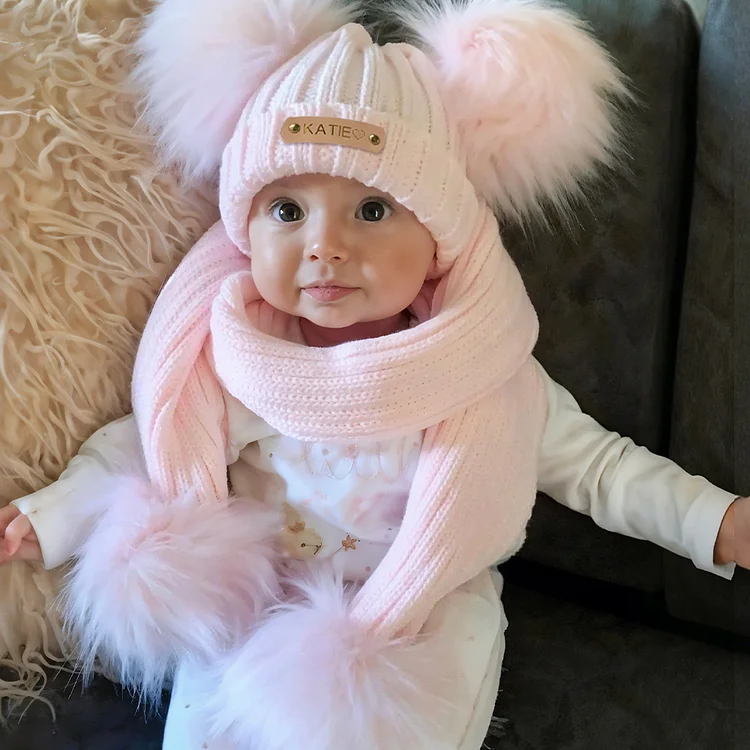 Custom Name Beanie with Faux Leather Patch for Kids and Adults, Personalized Winter Hat