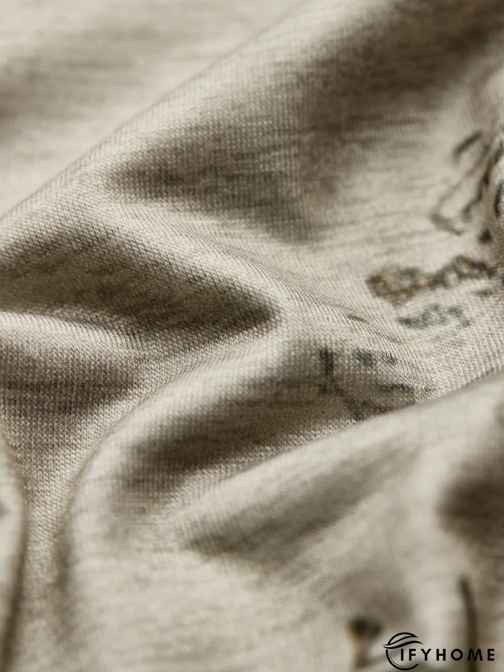 Crew Neck Casual Leaves Long Sleeve Tunic T-Shirt | IFYHOME